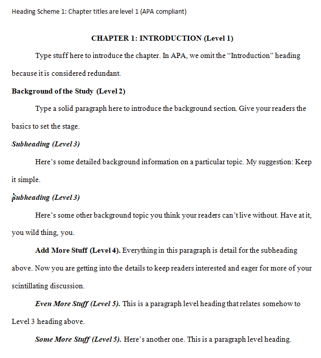 apa format paper headings and subheadings